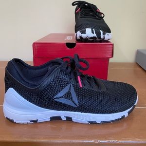 Black and white Reebok CrossFit sneaker